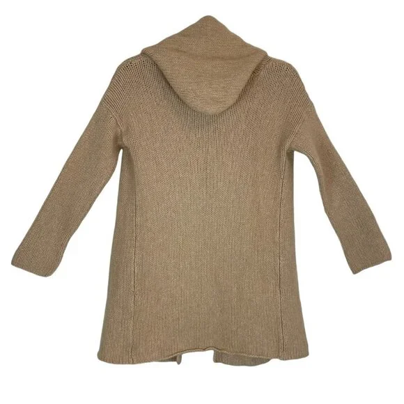 Sablyn Collette Cashmere Chunky Knit Cardigan Sweater Tan Size M